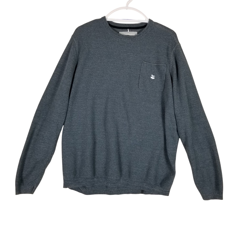 Jetty Sweater Mens XXL Blue Textured Cotton Pullover Pocket Long Sleeve